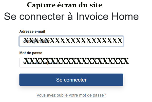Invoice Home connexion