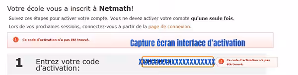 activation compte netmath
