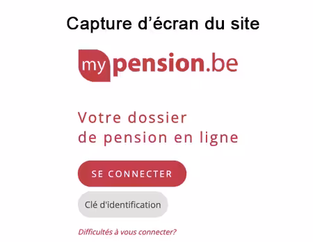 Consulter mon dossier sur www.mypension.be