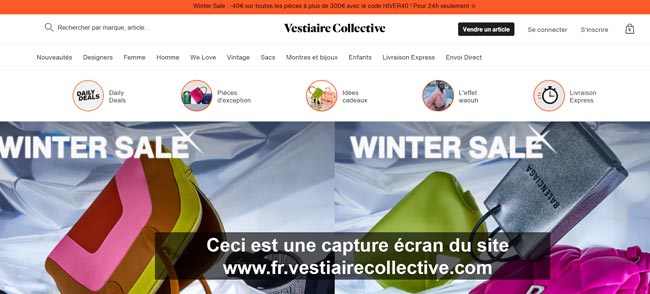 www.fr.vestiairecollective.com : démarche de connexion