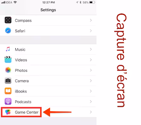 Se connecter à mon compte Game Center