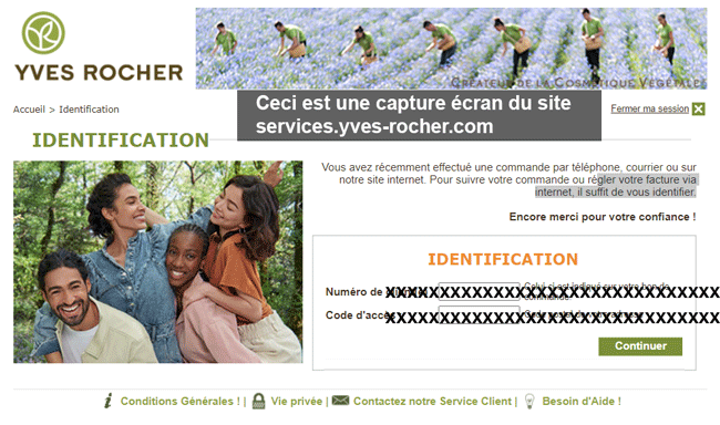services.yves-rocher.com suivi de commande et paiement factures en ligne