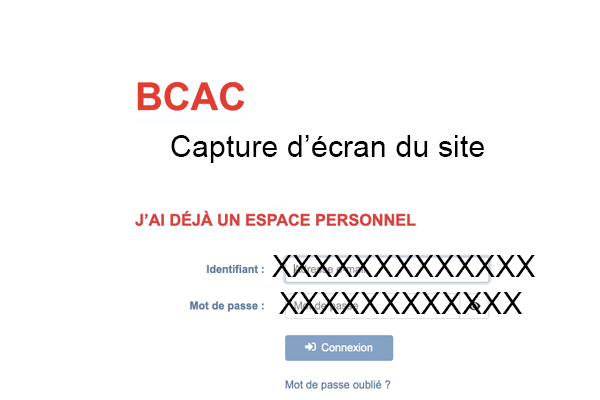 Se connecter à l'espace personnel Bcac b2V