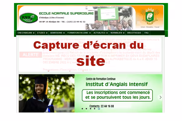 Inscription sur www.ensabidjan.ci