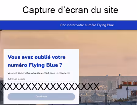 Numéro Flyingblue oublié