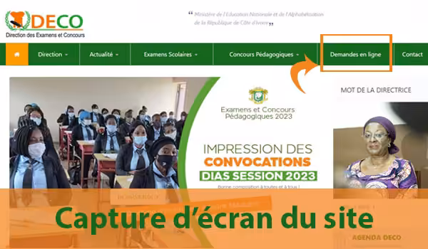 Demander mon diplôme BEPC sur le site officiel de la DECO