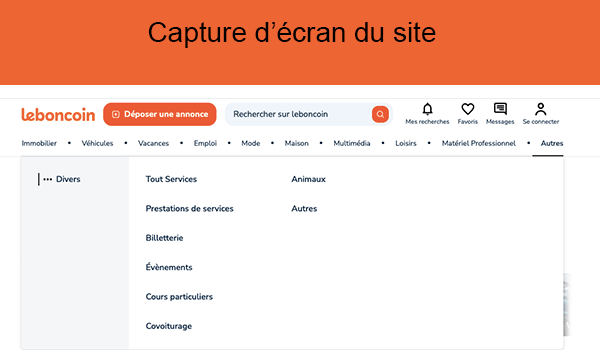 Site Internet Le bon coin
