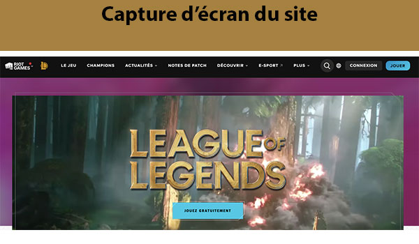 Site officiel league of legends