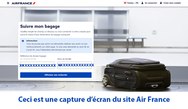 Air France : Suivre son bagage perdu en ligne