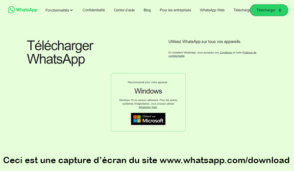Télécharger WhatsApp Application sur pc