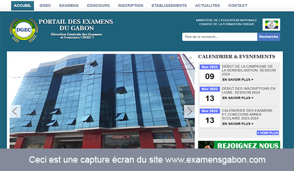 S'inscrire au Bac Gabon sur www.examensgabon.com