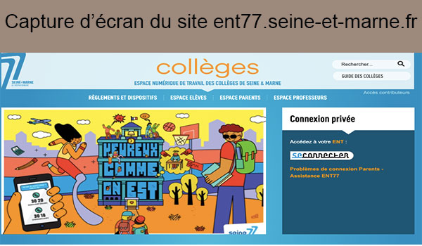Site internet ent77.seine-et-marne.fr 