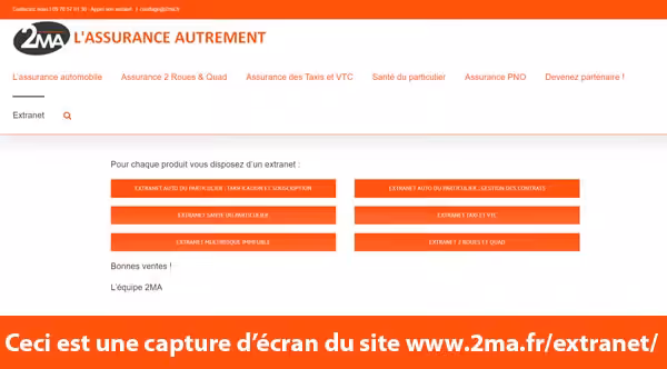 Extranet 2MA Assurance : Identification à mon compte 