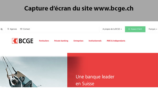 Site officiel banque cantonale de Genève